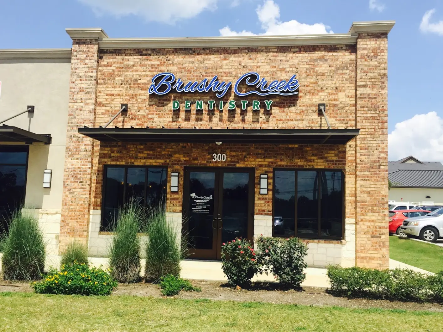 Exterior of the Brushy Creek Dentistry office on Ranch Rd 620 N in Austin, Texas